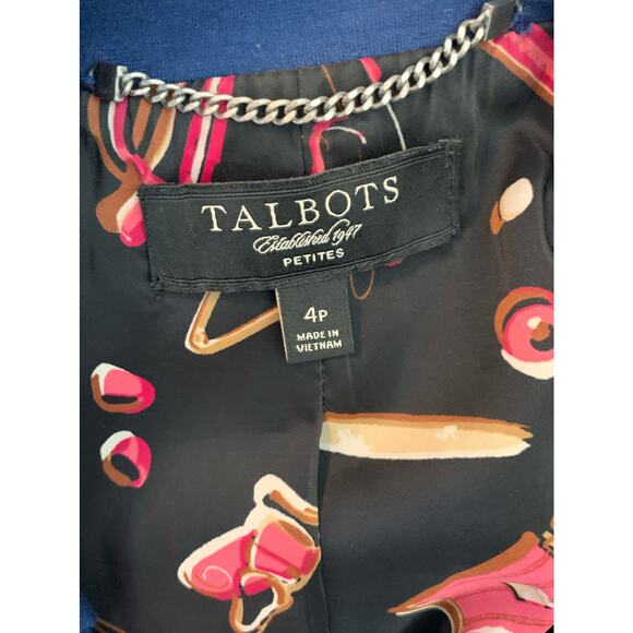 Talbots blue skirt blazer stretch suit set blazer is 4P skirt is 6P - Picture 14 of 15